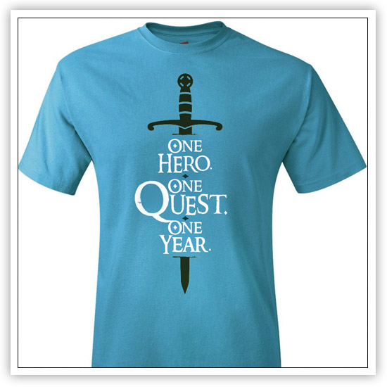 “One Hero. One Quest. One Year.” T-Shirt